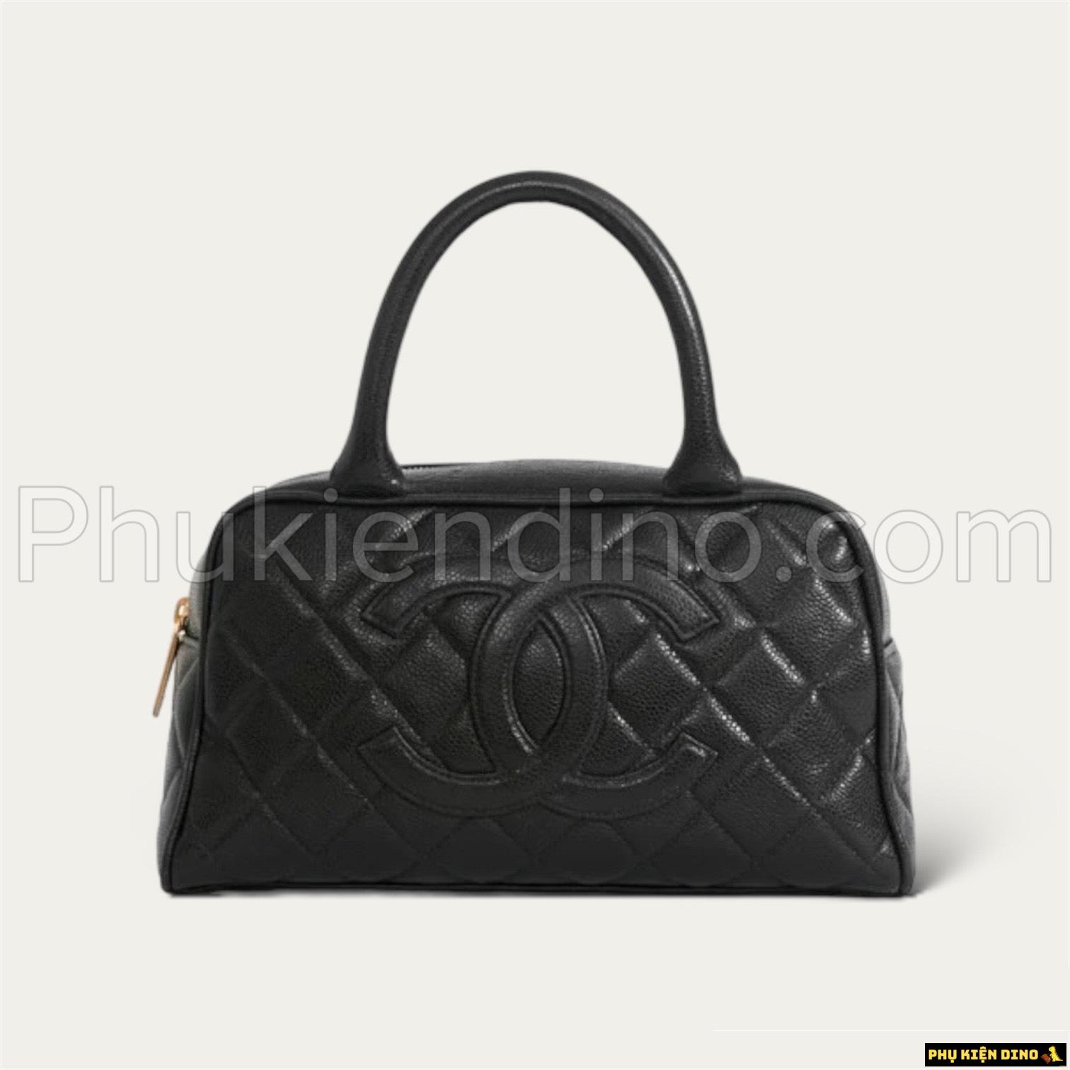 Túi Chanel CC Quilted Caviar Bowling Bag Black Size 23 1 Túi Chanel CC Quilted Caviar Bowling Bag Black Size 23
