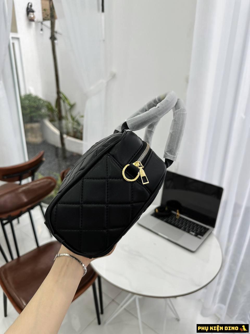 Túi Chanel CC Quilted Caviar Bowling Bag Black Size 23 3 Túi Chanel Ngang Bầu
