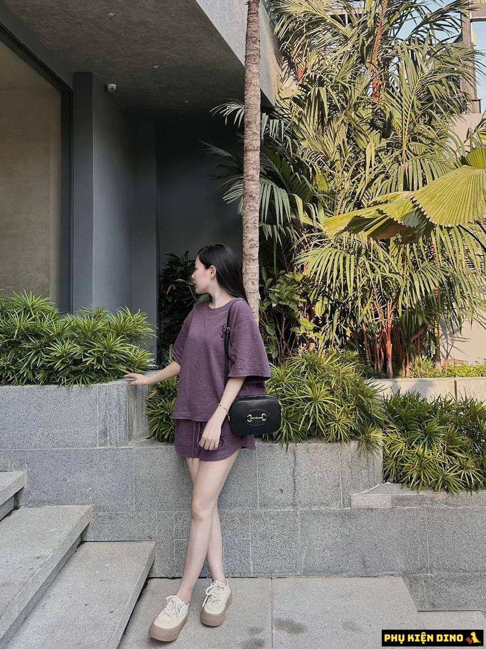 Túi Gucci Horsebit 1955 Pochette Leather Trắng Đen 760196 5 Túi Gucci Horsebit 1955 Pochette Leather Trắng Đen