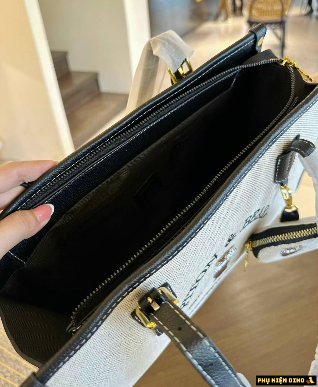 Túi Tote Gấu Bear Hai Màu Họa Tiết Nâu Size 35 5 Túi Tote Gấu Bear