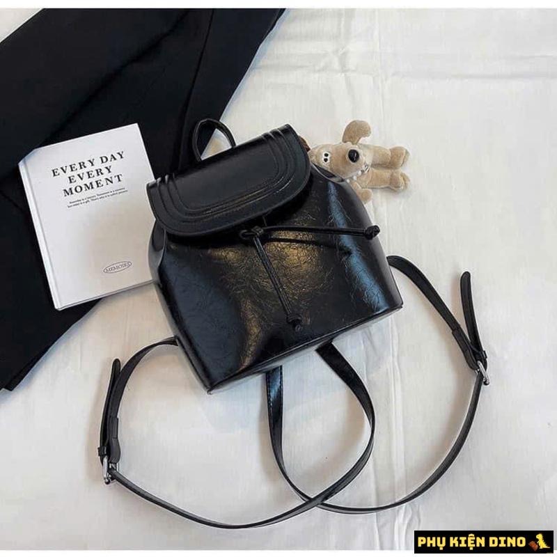 Balo 4 Màu Đỏ Trắng Bạc Đen Kèm Móc Gấu 6 Balo Mini Màu Đen