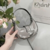Túi CNK Dáng Cong Tròn Màu Bạc 25 Túi Charles & Keith CNK Silver