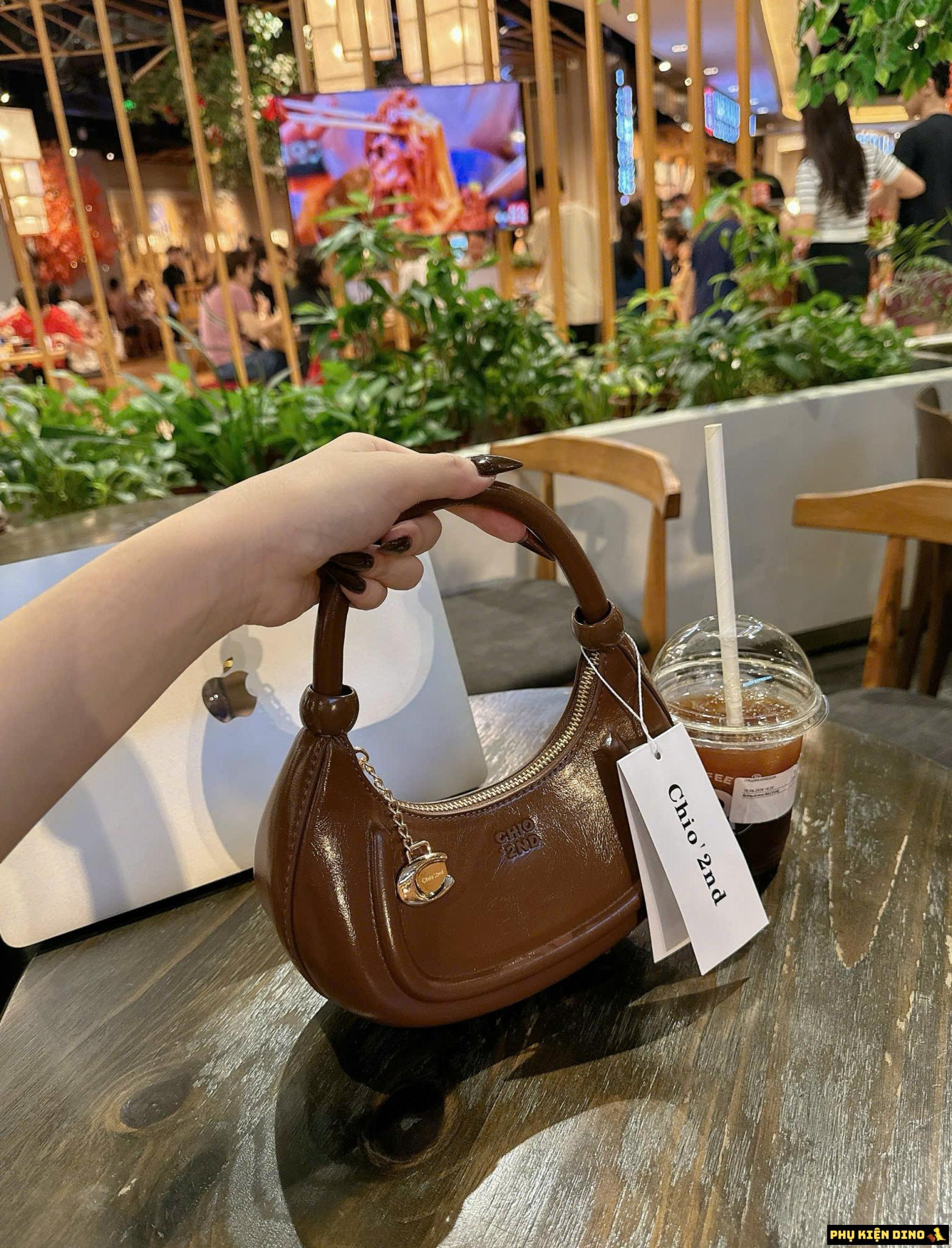 Túi Chio 2nd Dáng Tròn Bầu 4 Màu Đỏ Bạc Kem Nâu 5 Túi Chio 2nd Dáng Tròn màu Nâu