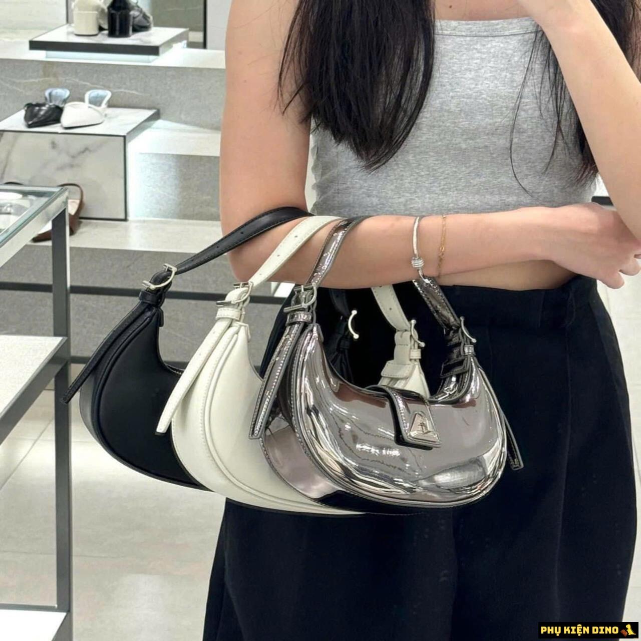 Túi CNK Dáng Cong Tròn Màu Bạc 4 Túi CNK Silver