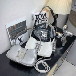 Túi Đeo Vai Misbhv Jacquard 3 Màu Trắng Đen Bạc Size 20