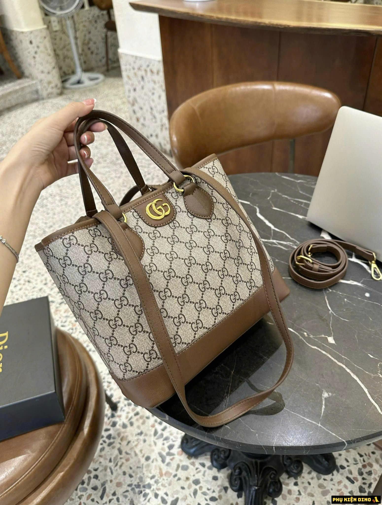 Túi Gucci GC Tote Gucci Brown Size 24 Màu Nâu 1 Túi Gucci Công Sở Size 24 màu Nâu