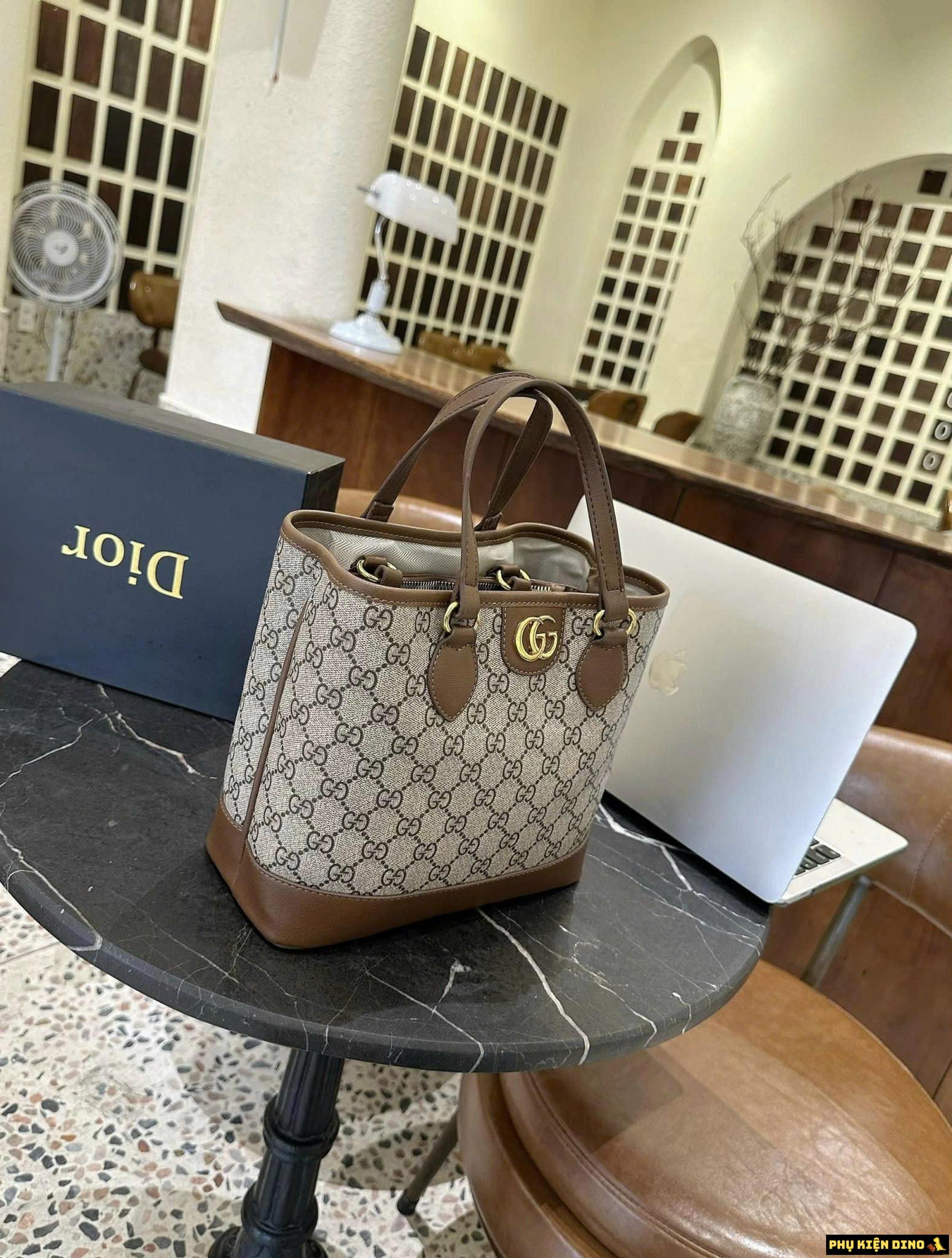Túi Gucci GC Tote Gucci Brown Size 24 Màu Nâu 5 Túi Gucci Công Sở Size 24