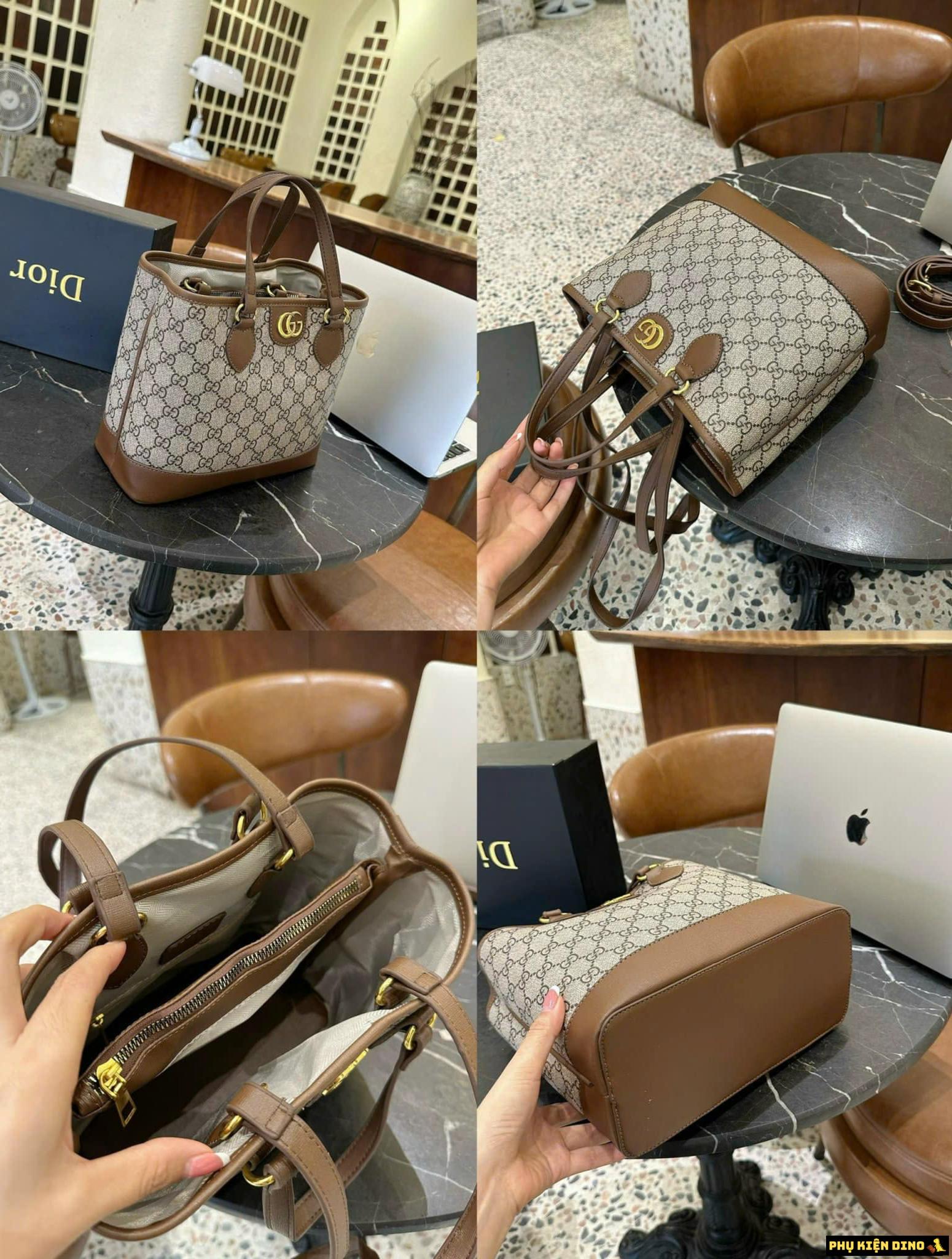 Túi Gucci GC Tote Gucci Brown Size 24 Màu Nâu 4 Túi Gucci GC Tote Gucci Brown Màu Nâu
