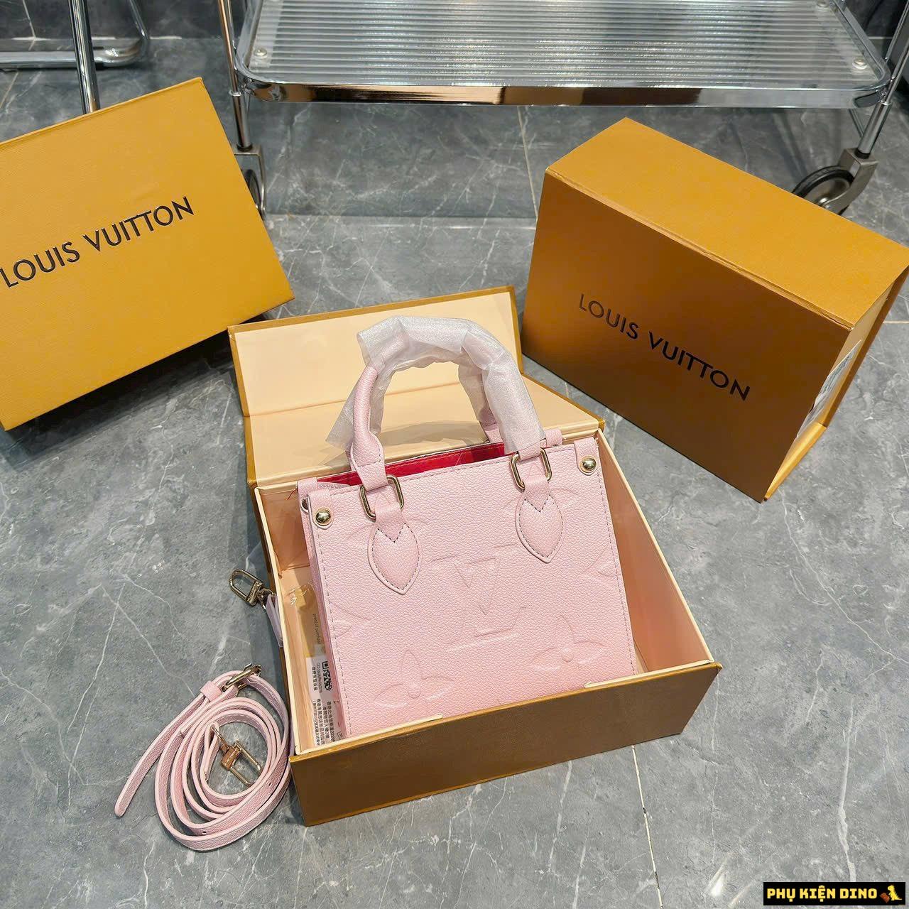 Túi Louis Vuitton Onthego Nano Mini Size 20 Hồng Nâu Đen 2 Túi Louis Vuitton LV Onthego Nano Hồng