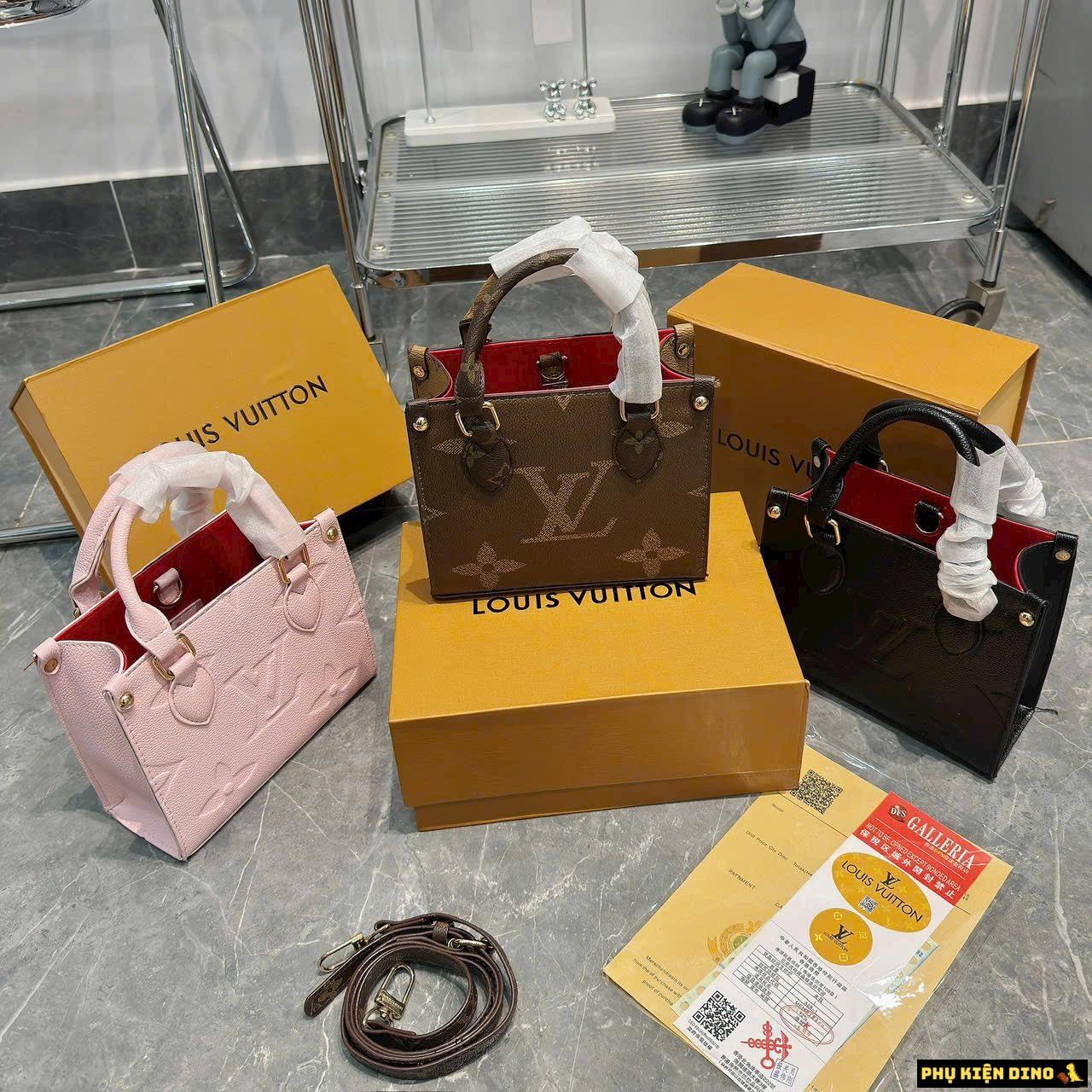 Túi Louis Vuitton Onthego Nano Mini Size 20 Hồng Nâu Đen 1 Túi Louis Vuitton Onthego Nano Mini Size 20 Hồng Nâu Đen