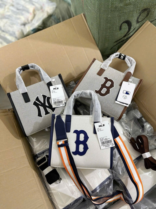 Túi MLB Basic Tote Canvas 3 Mẫu Chữ B NY