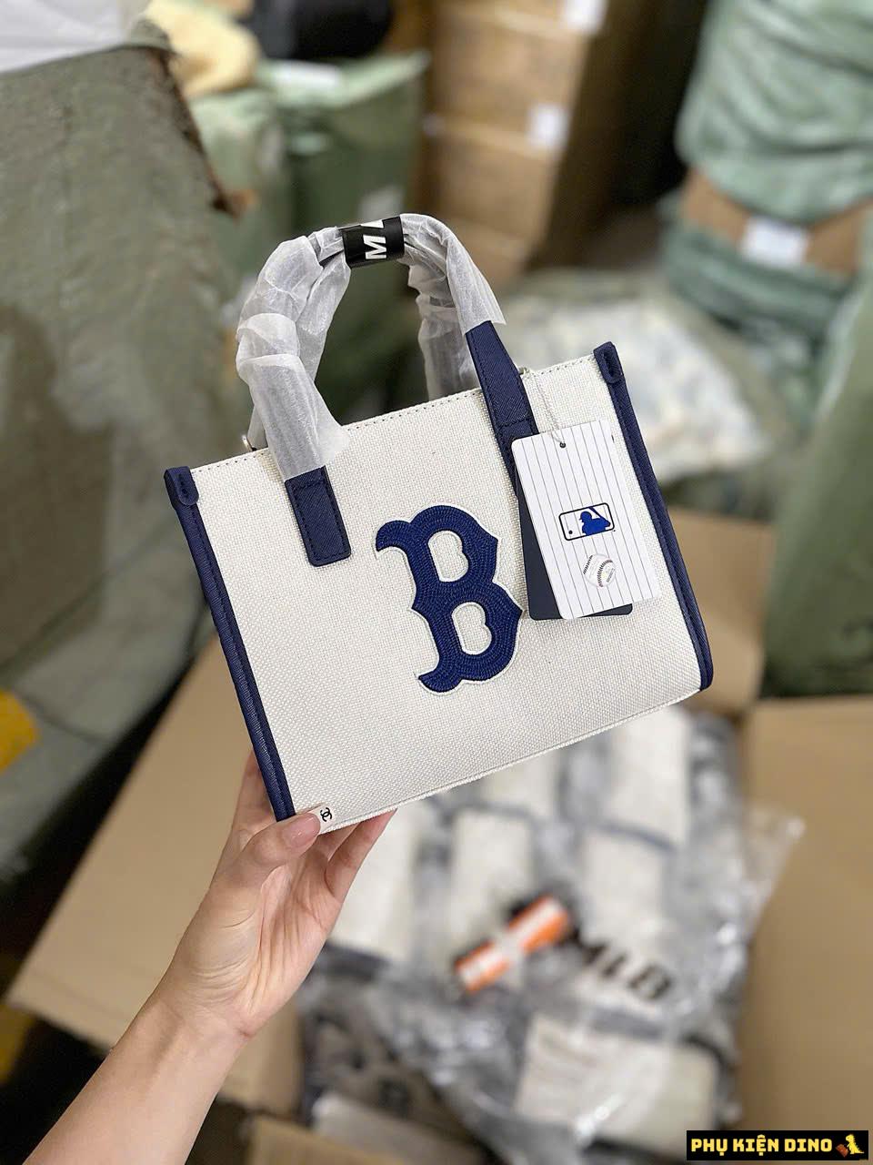 Túi MLB Basic Tote Canvas 3 Mẫu Chữ B NY 6 Túi MLB Bucket Boston Xanh Đen
