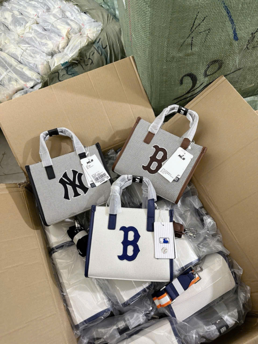 Túi MLB Tote Basic Tote Canvas 3 Mẫu Chữ B NY Rẻ Đẹp