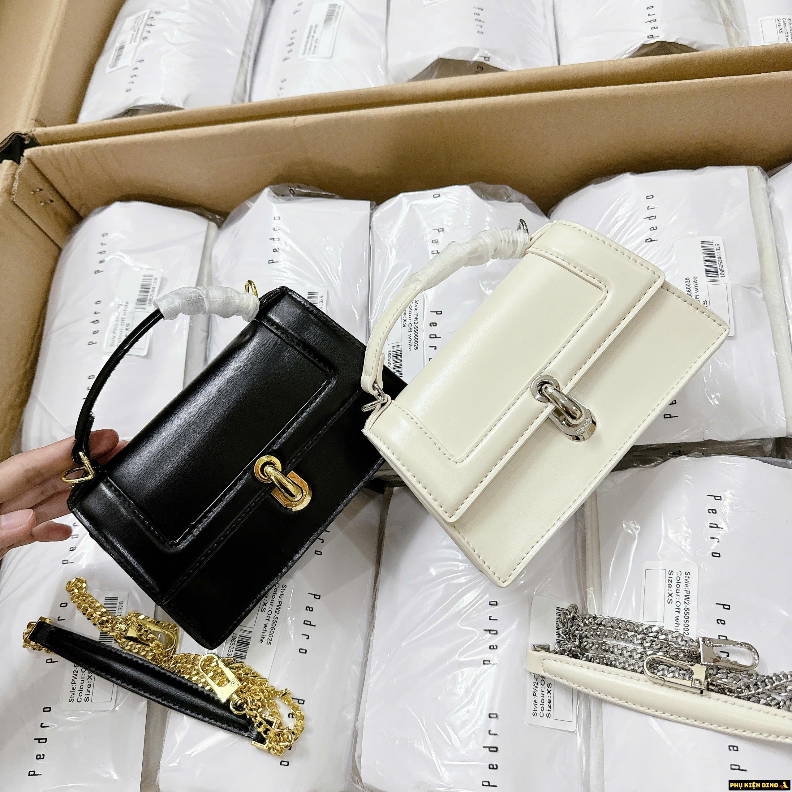 Túi Pedro Dáng Ngang Màu Đen Trắng Kem 4 Túi Pedro Màu Đen Trắng Kem