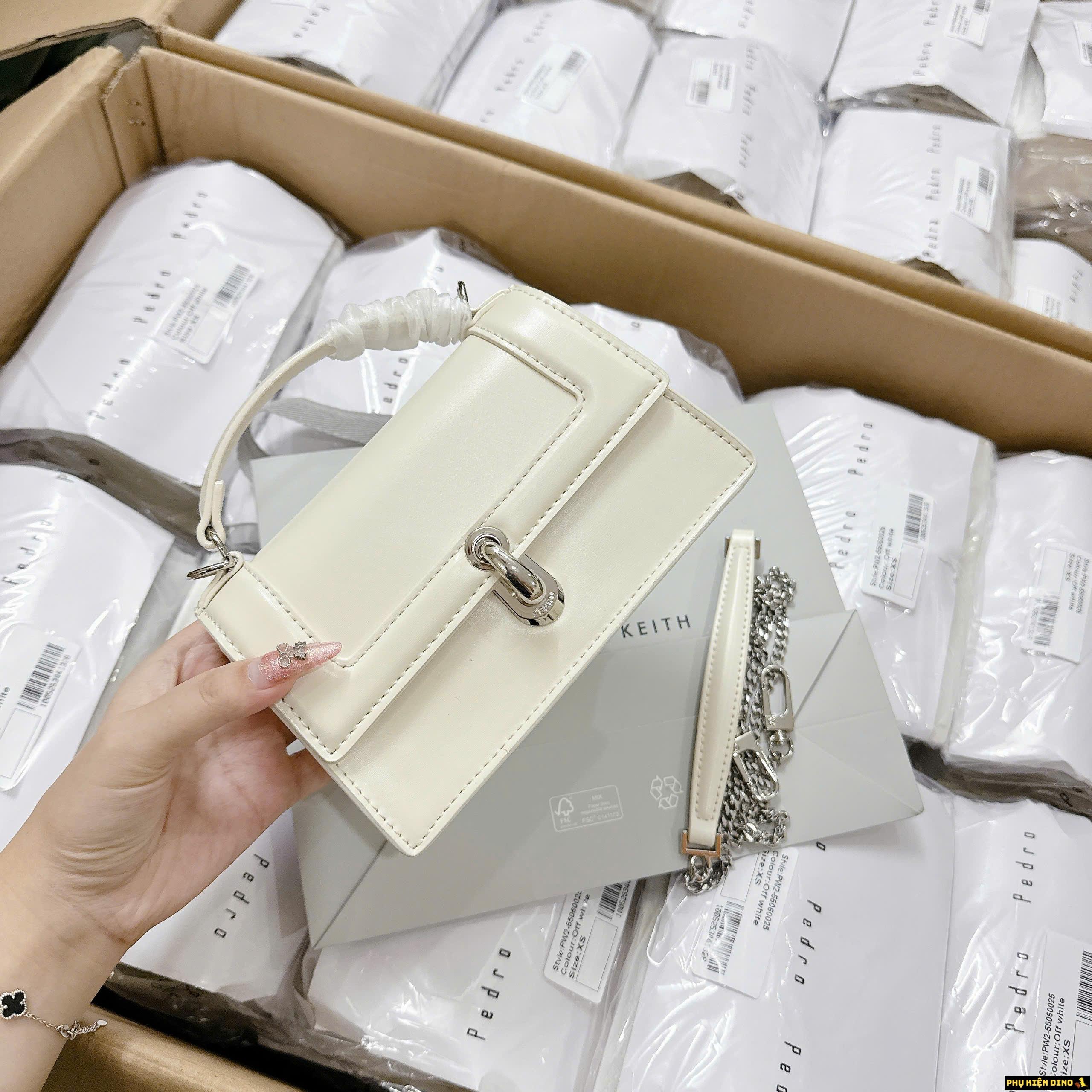 Túi Pedro Dáng Ngang Màu Đen Trắng Kem 3 Túi Pedro White Dáng Ngang