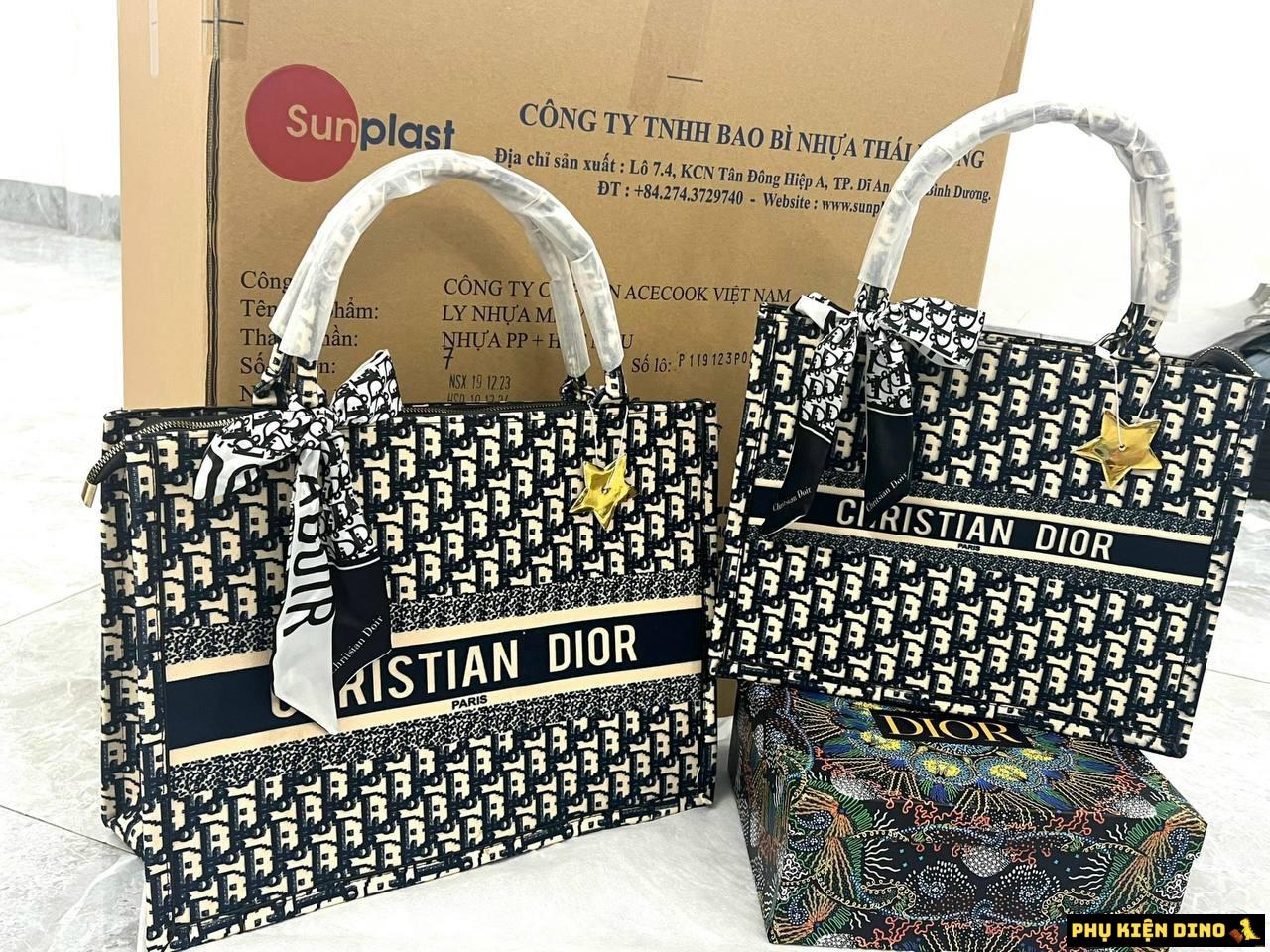 Túi Tote Dior Kèm Khăn Lụa Cao Cấp Size 40 và Size 35 1 Túi Tote Dior Kèm Khăn Lụa Cao Cấp Size 35