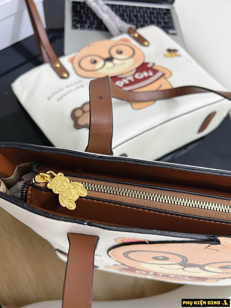 Túi Tote Gấu Size 28 Tote Piton Bear 7 Túi Tote Gấu Piton Có Dây Kéo