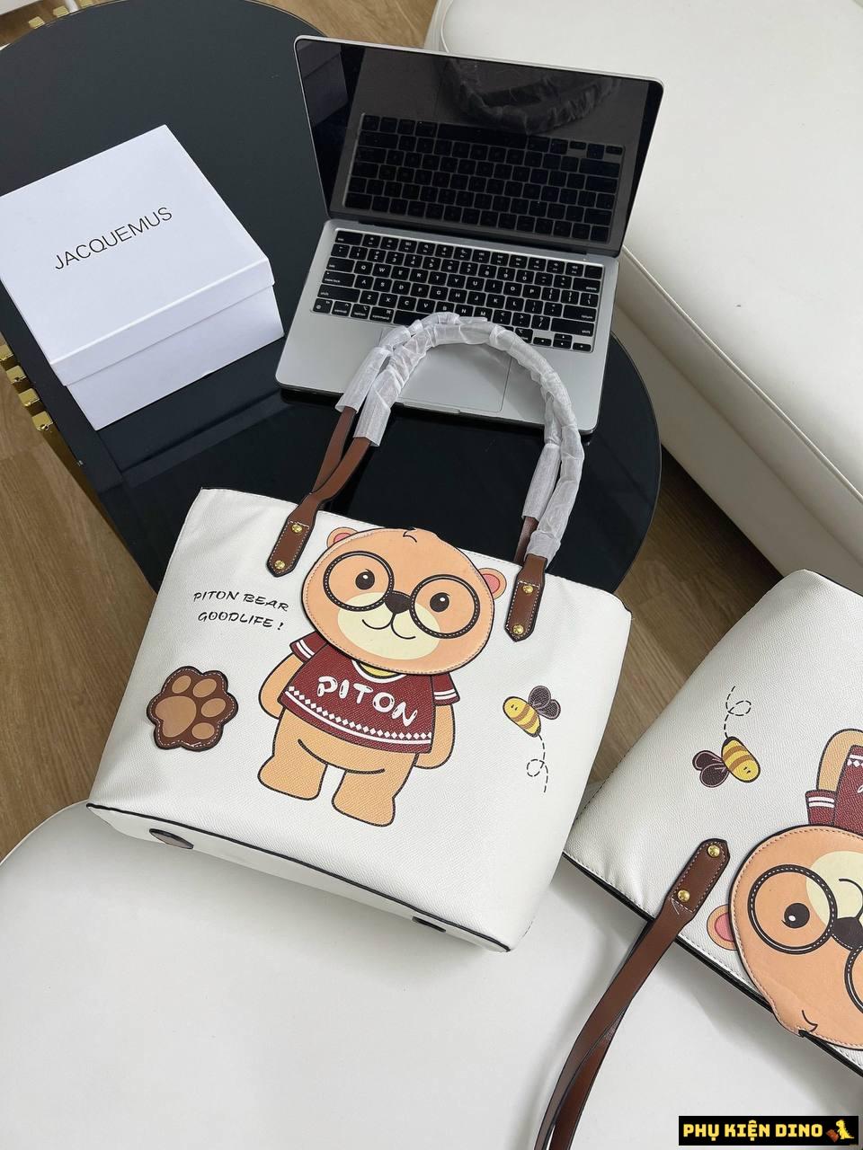 Túi Tote Gấu Size 28 Tote Piton Bear 2 Túi Tote Gấu Size 28 Tote Piton