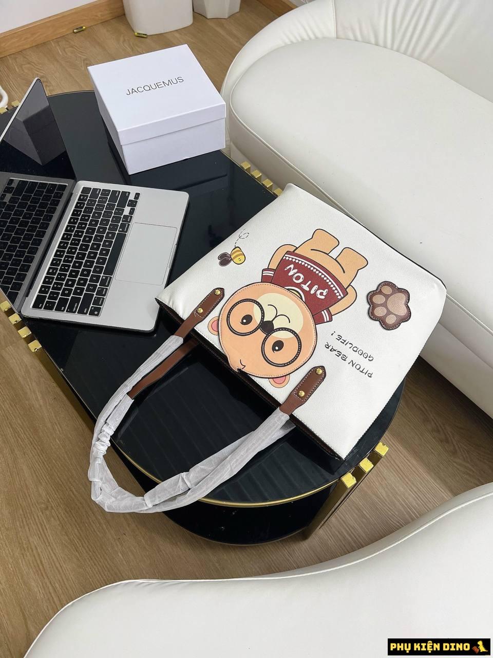 Túi Tote Gấu Size 28 Tote Piton Bear 5 Túi Tote Gấu Size To
