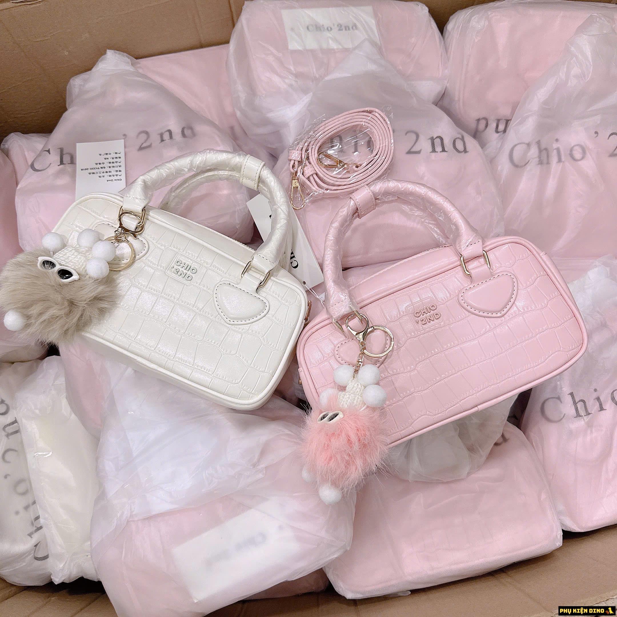 Túi Trống Chio 2nd 3 Màu Hồng Trắng và Denim 1 Túi Trống Chio 2nd 3 Màu Hồng Trắng và Denim
