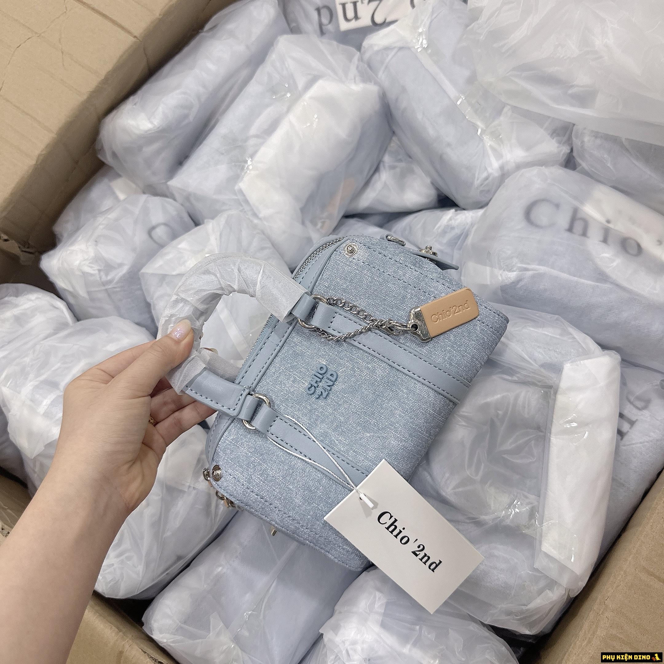 Túi Trống Chio 2nd 3 Màu Hồng Trắng và Denim 9 Túi Trống Chio 2nd Màu Denim
