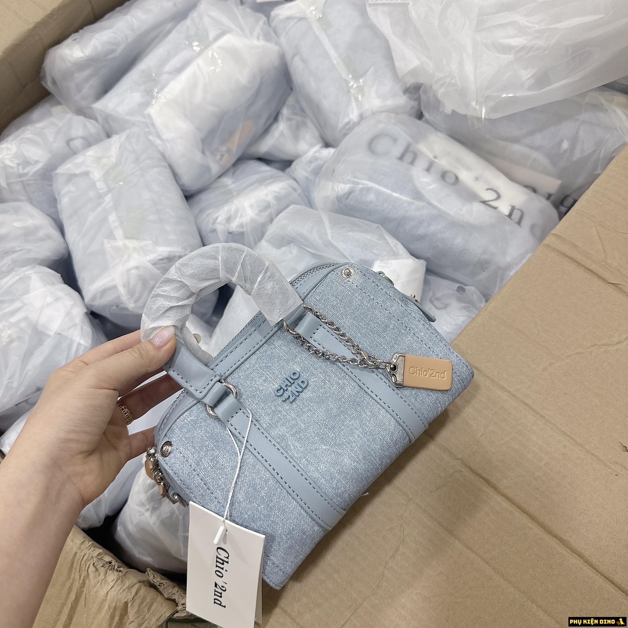 Túi Trống Chio 2nd 3 Màu Hồng Trắng và Denim 5 Túi Trống Chio Denim