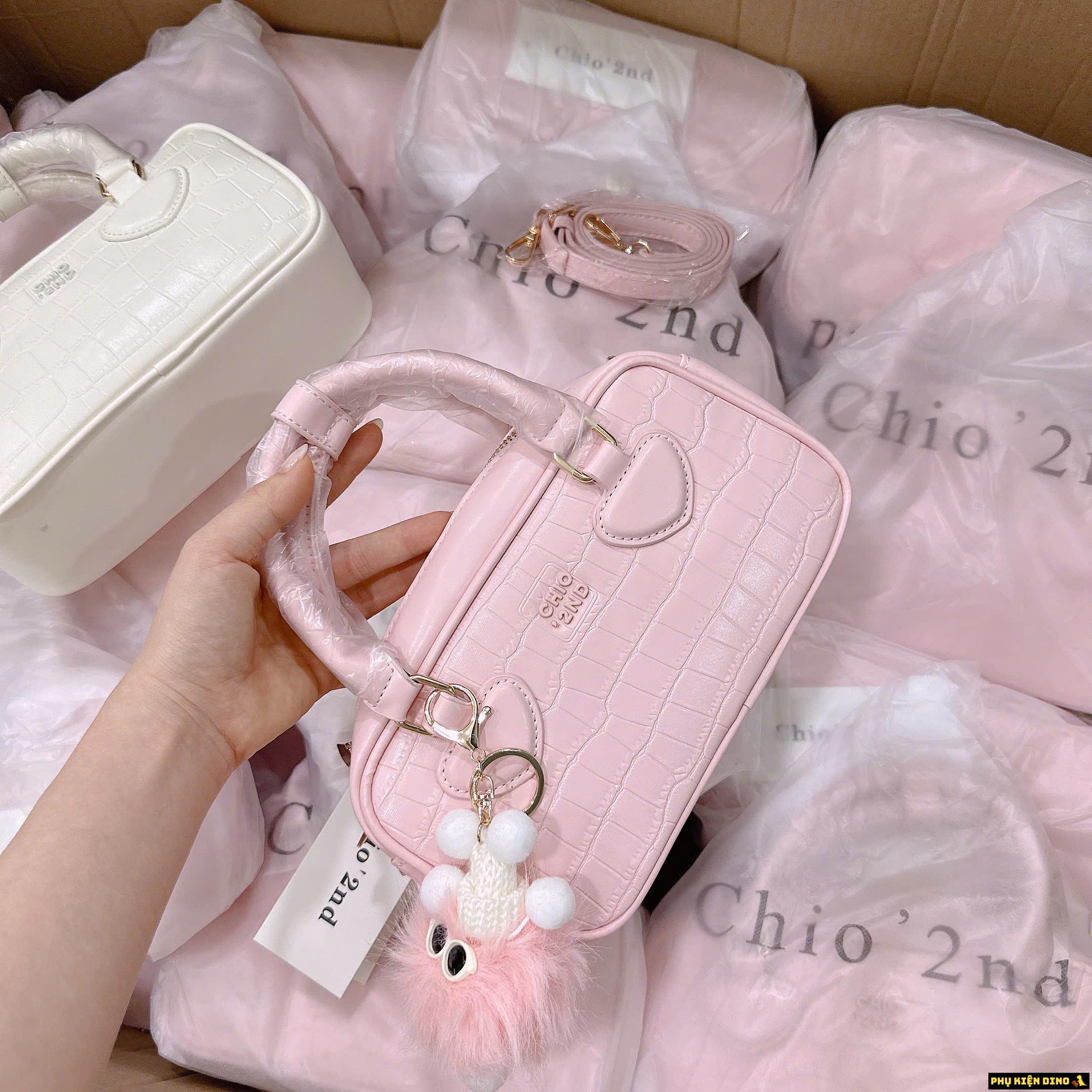 Túi Trống Chio 2nd 3 Màu Hồng Trắng và Denim 3 Túi Trống Chio Pink Size 21