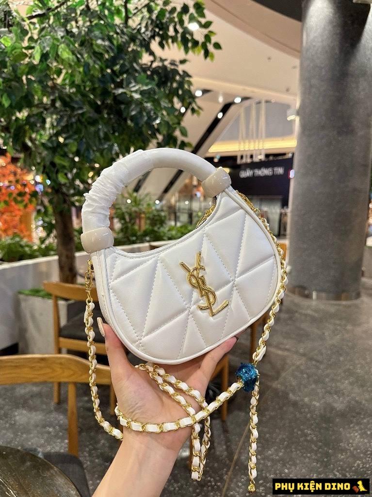 Túi YSL Quai Tròn Dây Xích Đeo Chéo Size 18 Trắng Đen Hồng 5 Túi YSL Quai Tròn Dây Xích Đeo Chéo Màu Trắng