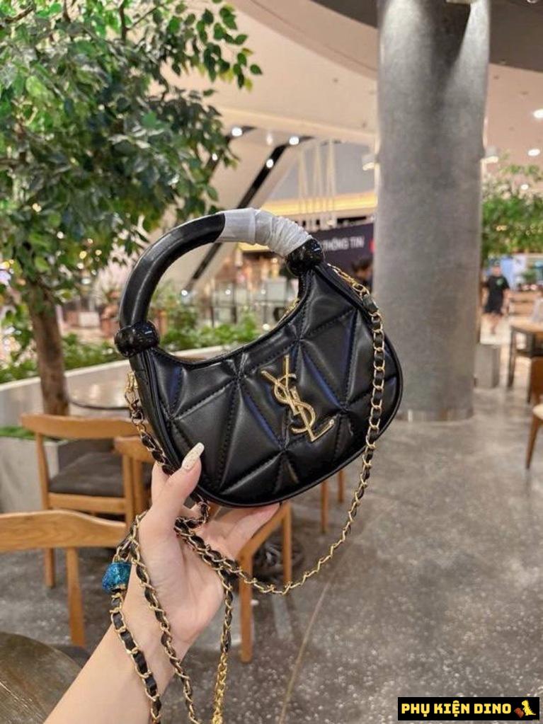 Túi YSL Quai Tròn Dây Xích Đeo Chéo Size 18 Trắng Đen Hồng 1 Túi YSL Quai Tròn Dây Xích Đeo Chéo Size 18 Màu Đen