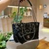 Túi Công Sở Chanel Trần Trám Màu Đen Vừa Laptop 12 Túi Chanel Công Sở Trần Trám màu Đen