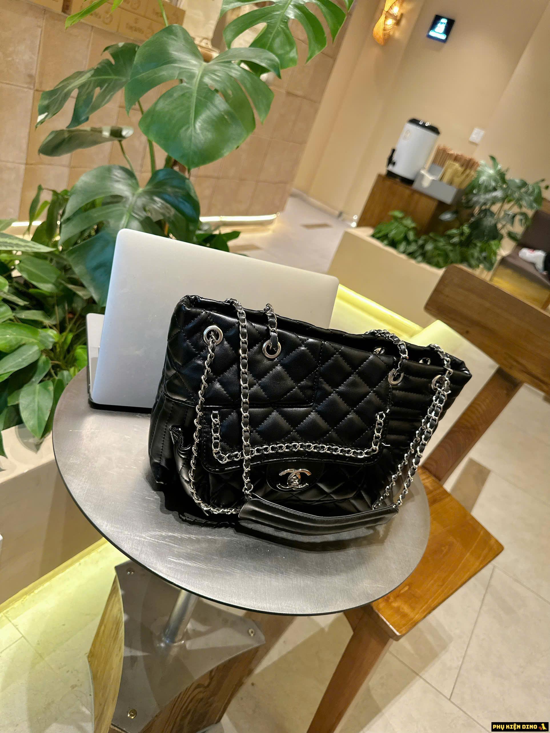 Túi Công Sở Chanel Trần Trám Màu Đen Vừa Laptop 5 Túi Chanel Công Sở