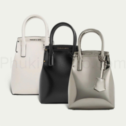 Túi Đeo Chéo Chữ Nhật CNK Rene Elongated Trắng Đen Bạc