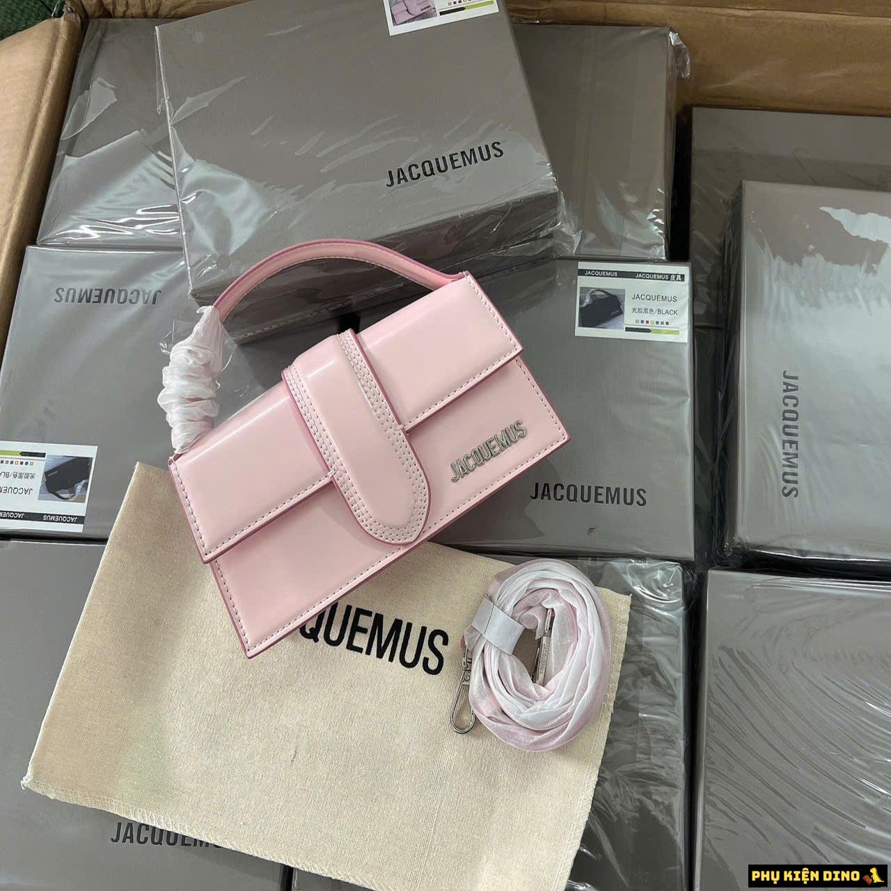 Túi Jacquemus Le Grand Bambino Handle Bag Da Bóng Fullbox 3 Túi Jacquemus Le Grand Bambino Handle Bag Da Bóng Màu Hồng
