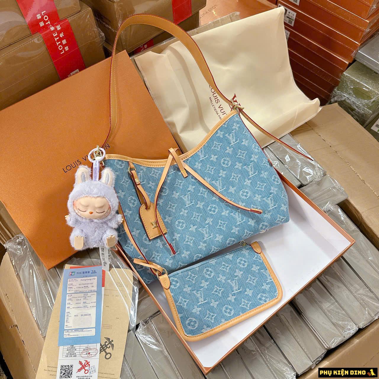 Túi Louis Vuitton LV CarryAll MM Denim Blue M46855 1 Túi Louis Vuitton LV CarryAll MM Denim Blue