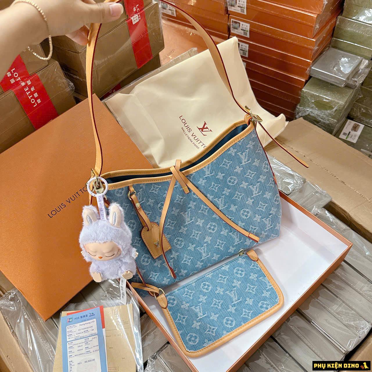 Túi Louis Vuitton LV CarryAll MM Denim Blue M46855 5 Túi Louis Vuitton LV CarryAll MM Denim