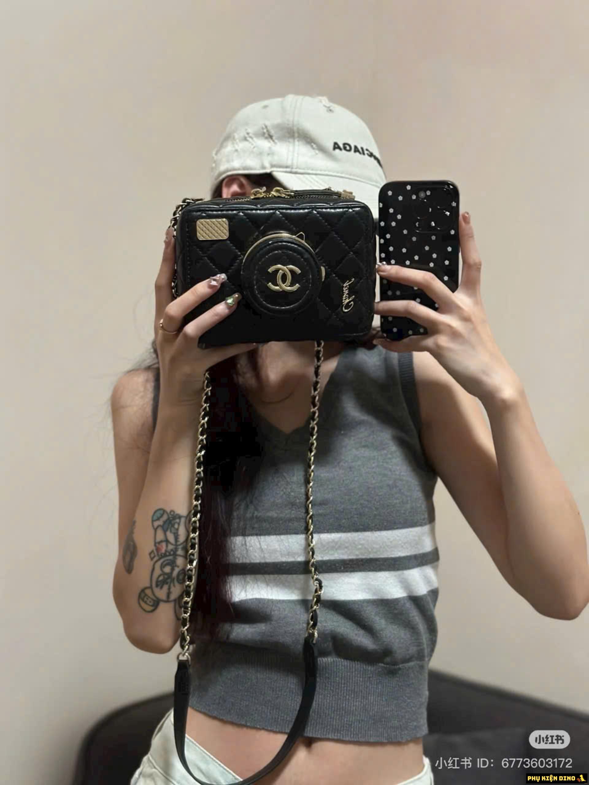 Túi Chanel 24 Camera Da Lambskin Black Size 19 3 Túi Chanel Camera Máy Ảnh Màu Đen