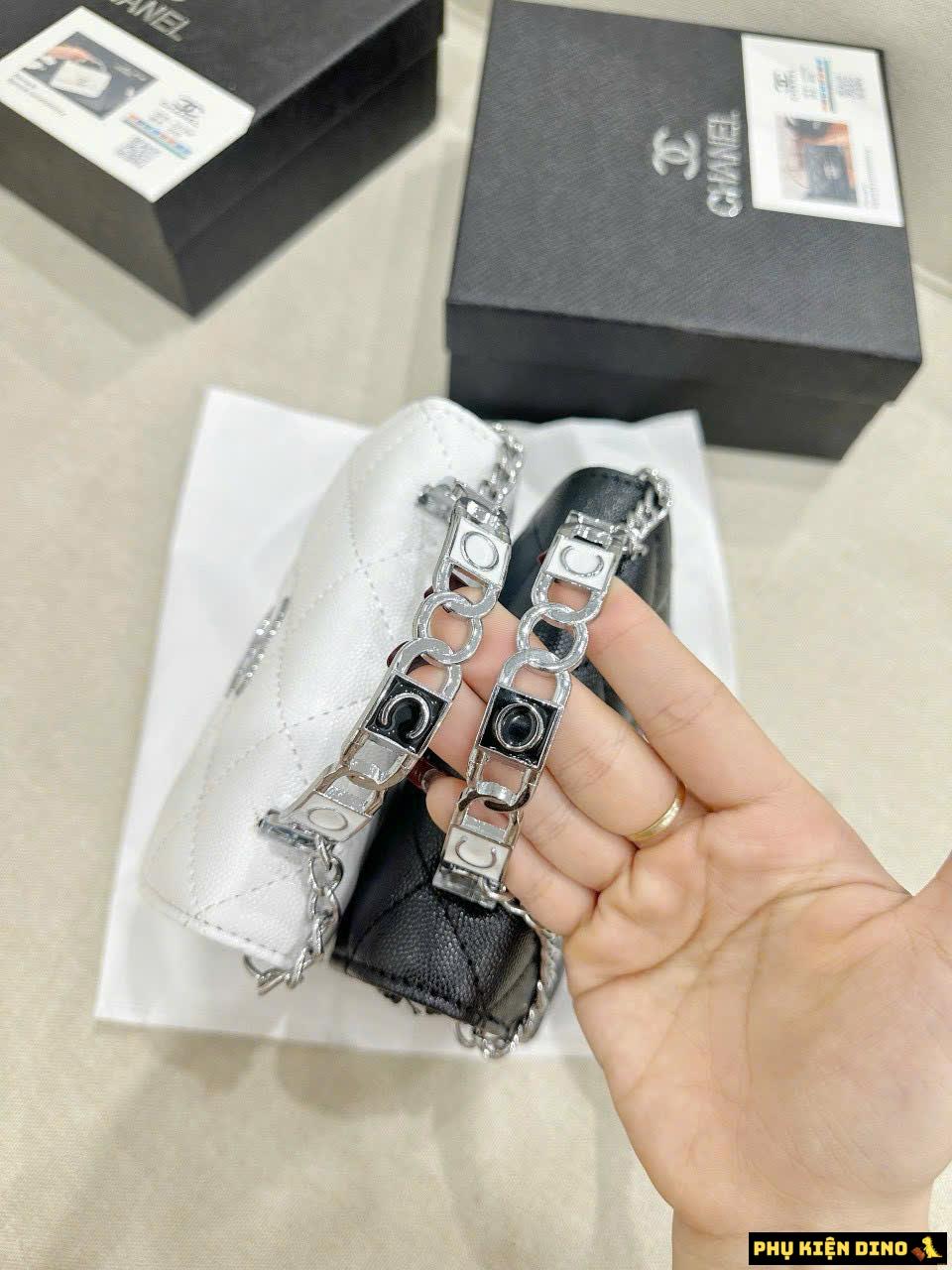 Túi Chanel Mini Quai Kiềng Màu Trắng Đen Fullbox 3 Túi Chanel Mini