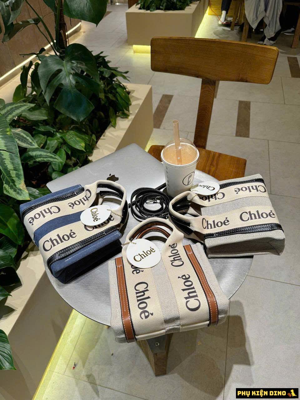 Túi Chloe Nano Woody In Linen Brown Black Navy 2 Túi Chloe 3 màu Nâu Đen Xanh Navy