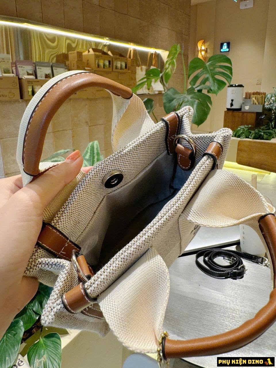 Túi Chloe Nano Woody In Linen Brown Black Navy 3 Túi Chloe Nano Woody Nâu