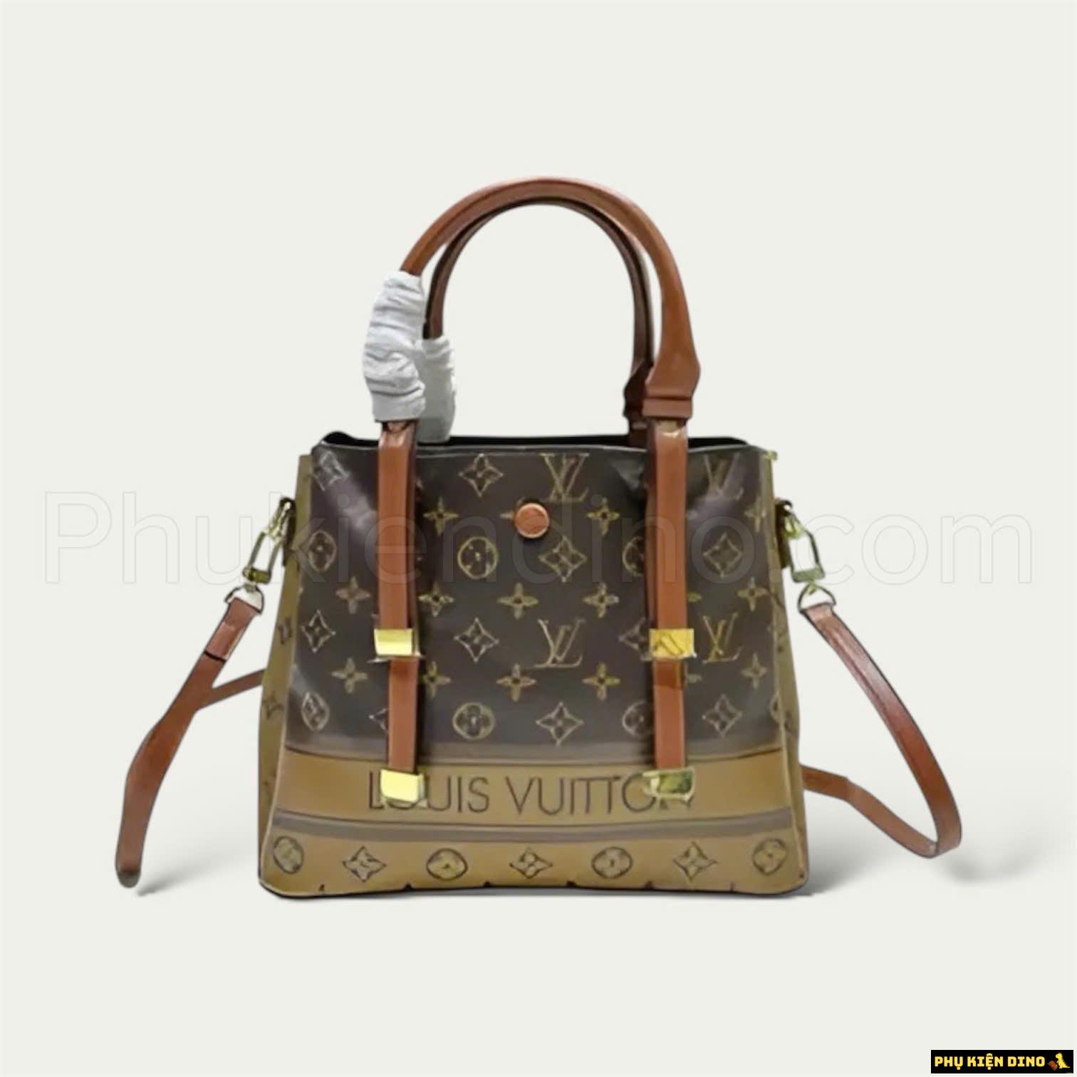 Túi Louis Vuitton LV Hai Quai Màu Nâu Và Vàng Nâu 1 Túi Louis Vuitton LV Hai Quai Màu Nâu Và Vàng Nâu