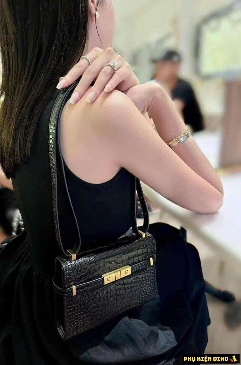 Túi YSL Saint Laurent Leather Manhattan Mini Crossbody Bag Size 19 12 Túi YSL Saint Laurent Leather Manhattan Màu Đen Da Nhám