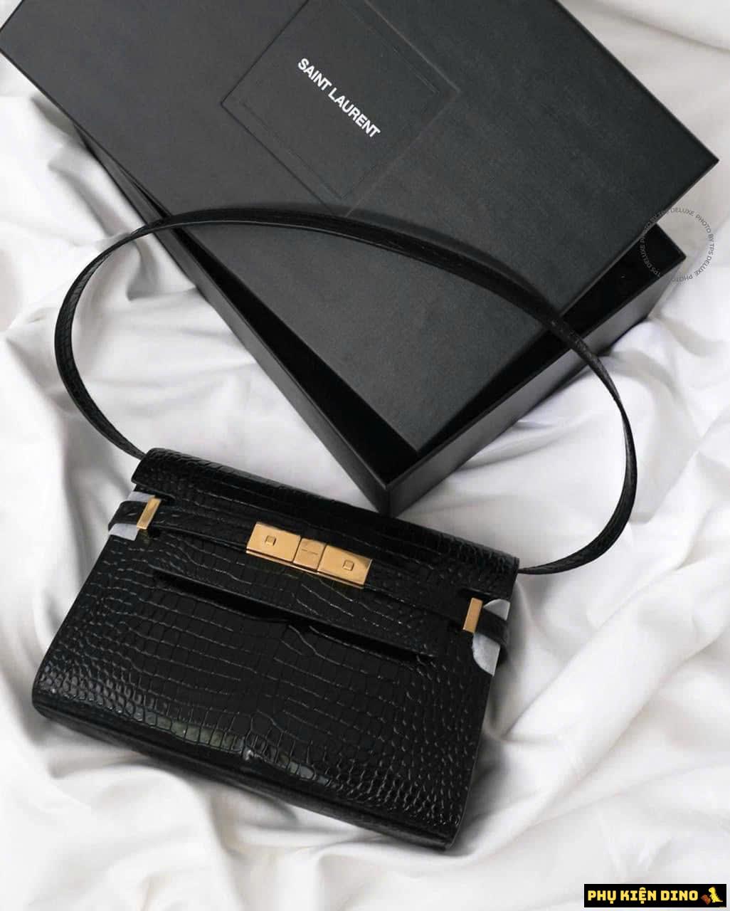 Túi YSL Saint Laurent Leather Manhattan Mini Crossbody Bag Size 19 11 Túi YSL Saint Laurent Leather Manhattan Màu Đen Da Rắn