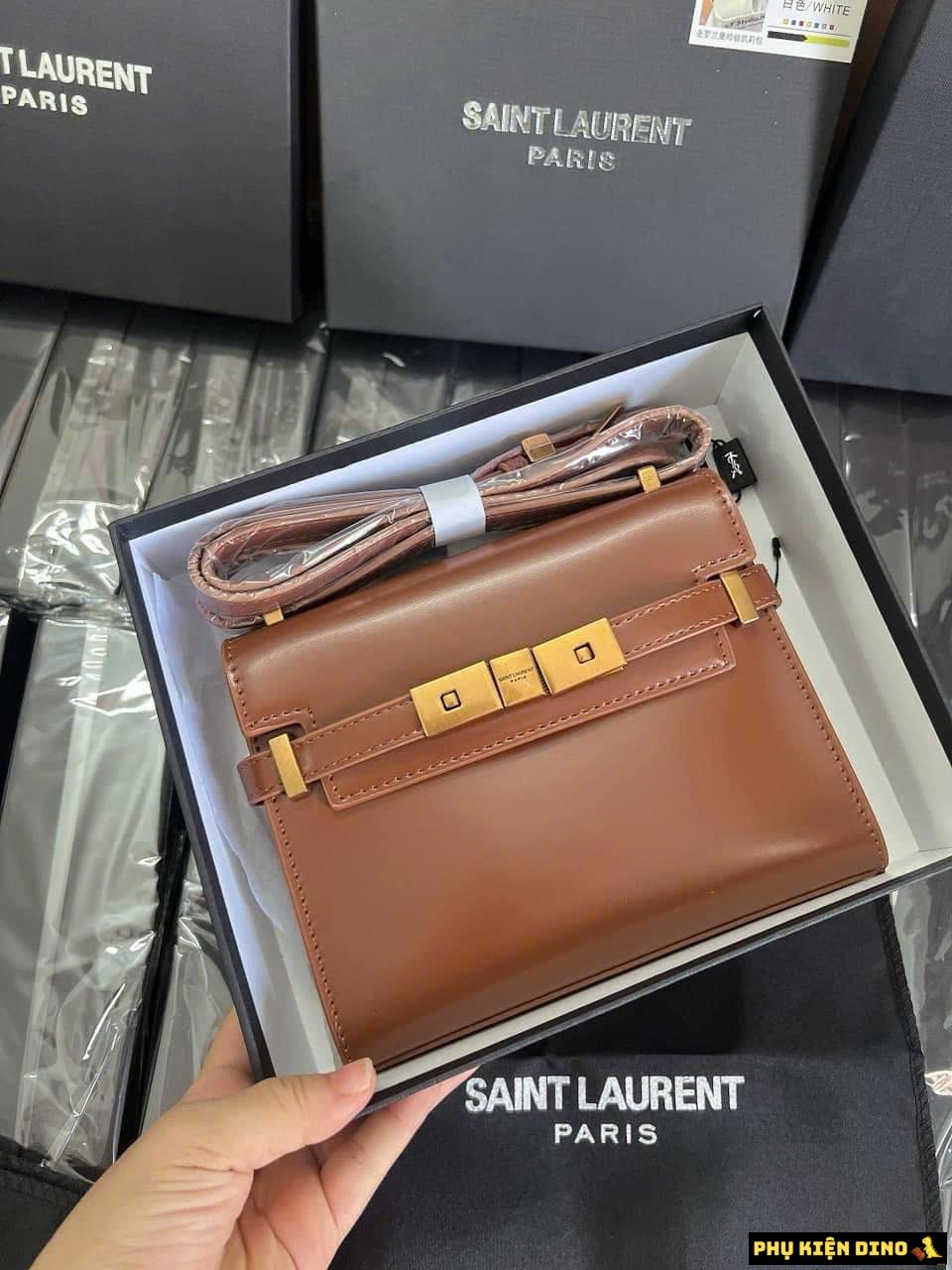 Túi YSL Saint Laurent Leather Manhattan Mini Crossbody Bag Size 19 9 Túi YSL Saint Laurent Leather Manhattan Mini Crossbody Bag Size 19 Brown