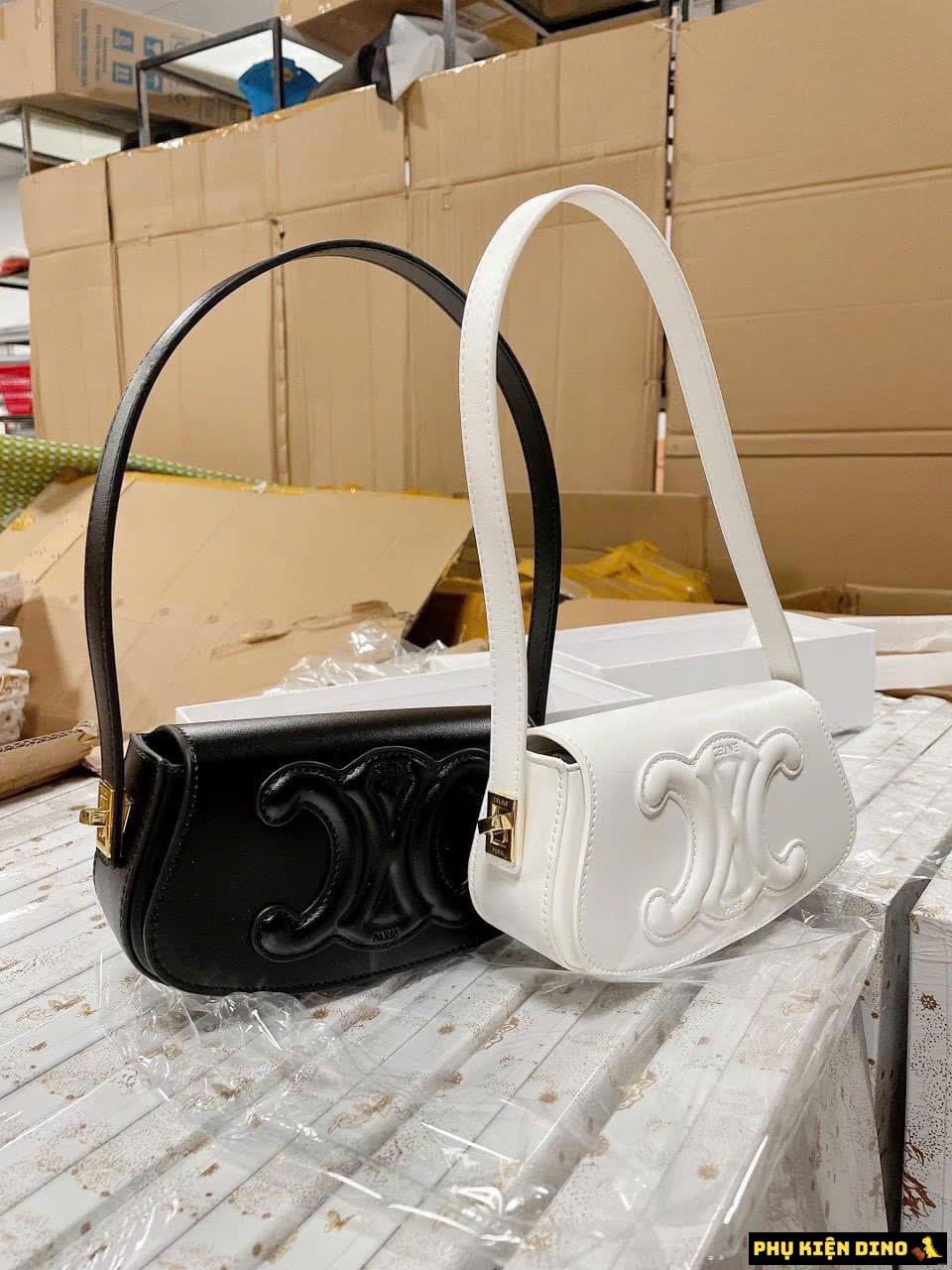 Túi Celine Đeo Vai Kèm Dây Đeo Size 22 Màu Trắng Đen 9 Túi Celine Đeo Vai Kèm Dây Đeo Size 22 Black White