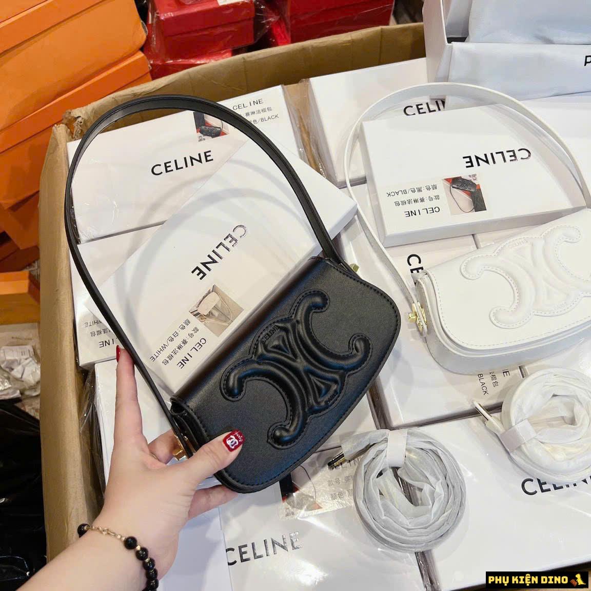 Túi Celine Đeo Vai Kèm Dây Đeo Size 22 Màu Trắng Đen 8 Túi Celine Đeo Vai Kèm Dây Đeo Size 22 Màu Trắng Đen Fullbox