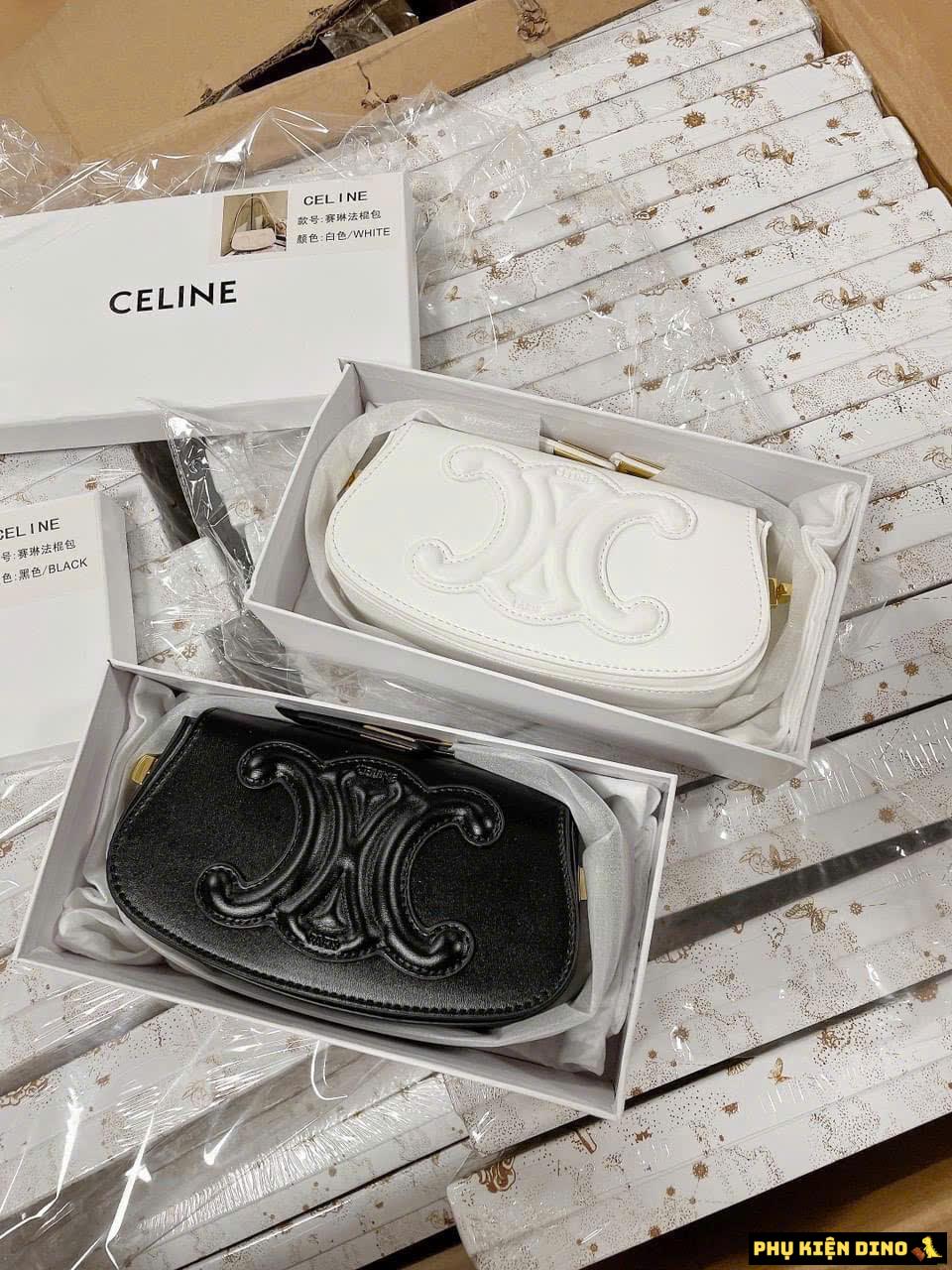 Túi Celine Đeo Vai Kèm Dây Đeo Size 22 Màu Trắng Đen 5 Túi Celine Đeo Vai Kèm Dây Đeo
