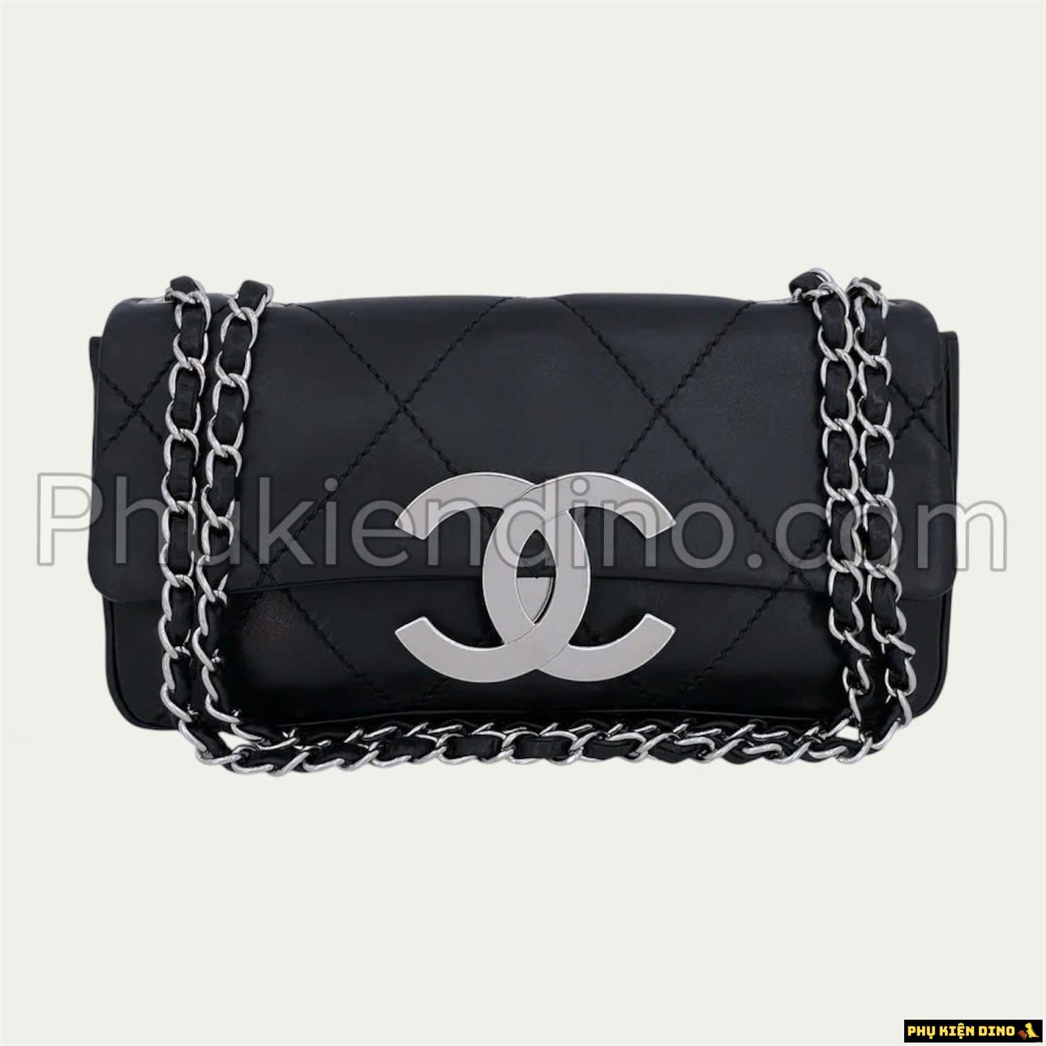 Túi Chanel 2005 Black Giant Flap Bag - Túi Chanel Màu Đen Khóa Bạc 1 tui chanel 2005 black giant flap bag tui chanel mau den khoa bac
