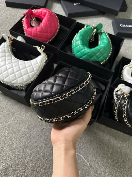 Túi Chanel 23C Mini Pouch Trắng Đen Hồng Xanh