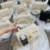 Túi Chanel Classic Màu Đen Logo Vàng Màu Trắng Đen 21 Túi Chanel Classic Cream