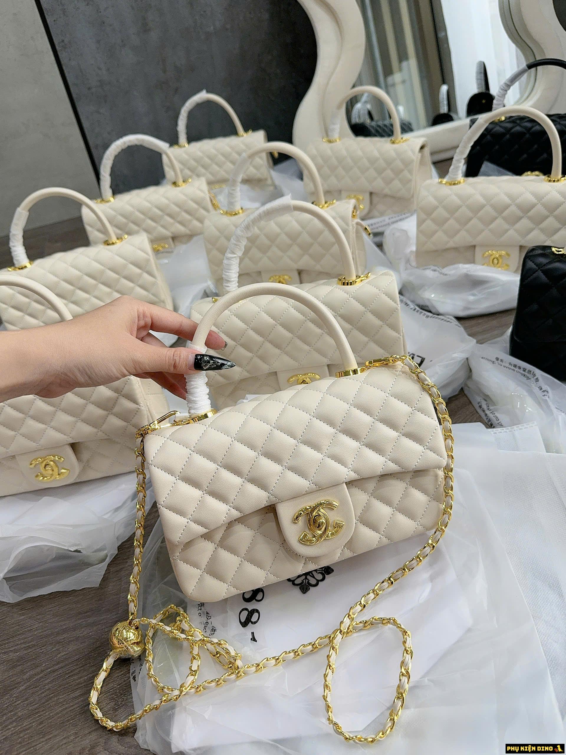 Túi Chanel Classic Màu Đen Logo Vàng Màu Trắng Đen 6 Túi Chanel Classic Màu Trắng Kem